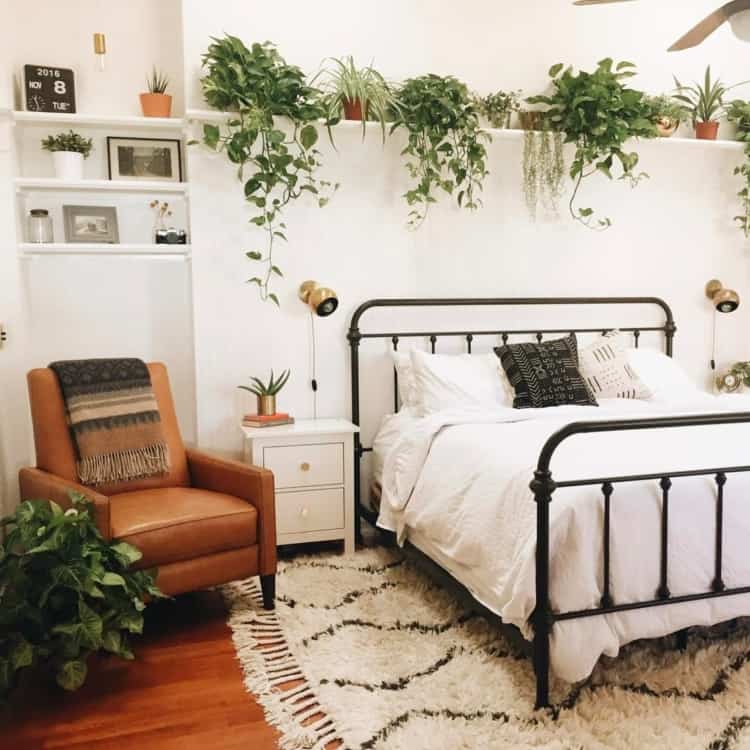 Decoração do quarto com plantas